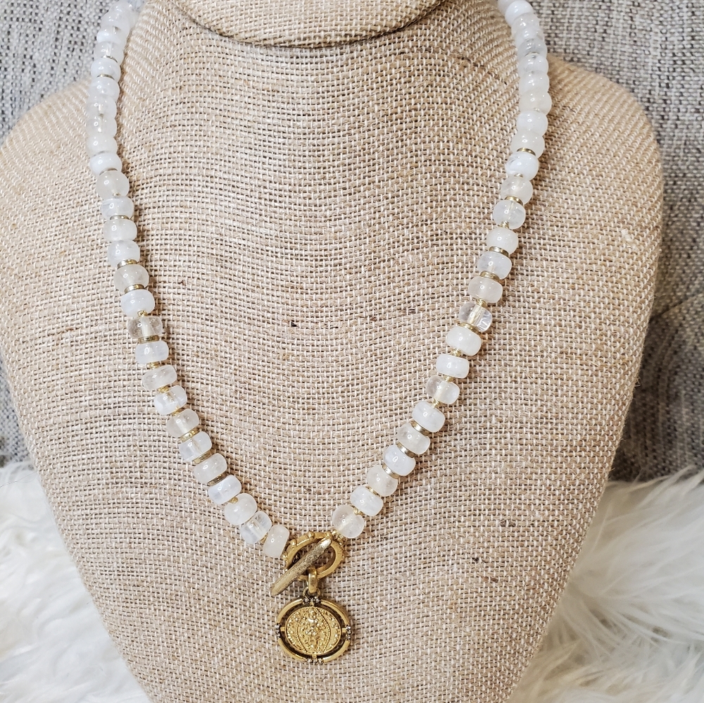 Stella + Dot Bohemian Beaded Necklace - White